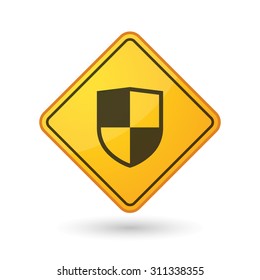 Illustration of an awareness sign with a shield