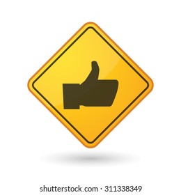 Illustration of an awareness sign with a thumb up hand