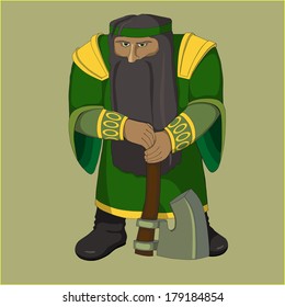 Illustration of ax armed dwarf
