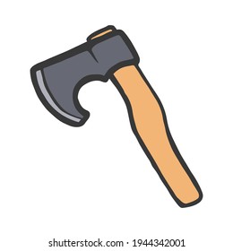 illustration of axe, cartoon style, Vector icon