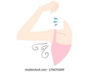 Illustration of axillary smell problem
