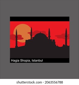 Ilustración de la Mezquita de Santa Sofía Silhouette 