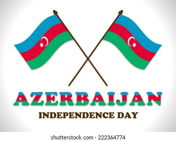 Illustration of Azerbaijan Flag for Independence day of Azerbaijan.