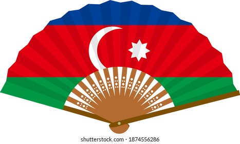 Illustration of Azerbaijan flag pattern fan