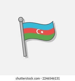 Ilustración de la plantilla de la bandera de Azerbaiyán