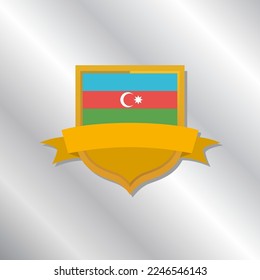 Ilustración de la plantilla de la bandera de Azerbaiyán