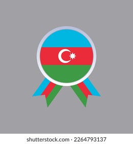 Ilustración de la plantilla de la bandera de Azerbaiyán