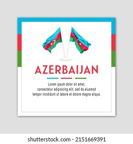 Illustration of Azerbaijan National Day Celebration, with Azerbaijan Pole Flag.