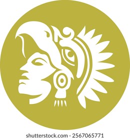 Illustration of an Aztec chief for a logo