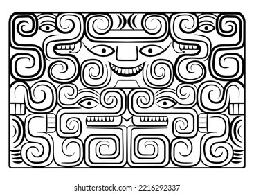 Illustration of the Aztec Gogs and Goddess