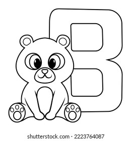 Ilustración de la letra B para el oso