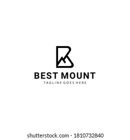 The illustration B sign make a mountain peak shape logo design.