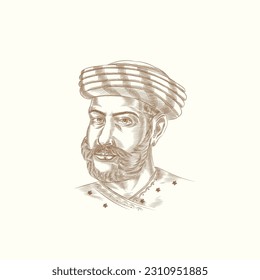 Illustration of Babu Kunwar Singh, he was one of the leader during the Rebellion of 1857in pre independent India.