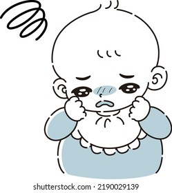 Illustration of a baby in a bad mood