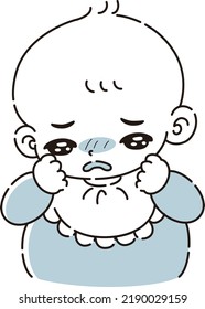 Illustration of a baby in a bad mood