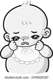 Illustration of a baby in a bad mood