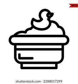 illustration of baby bathtub line icon 