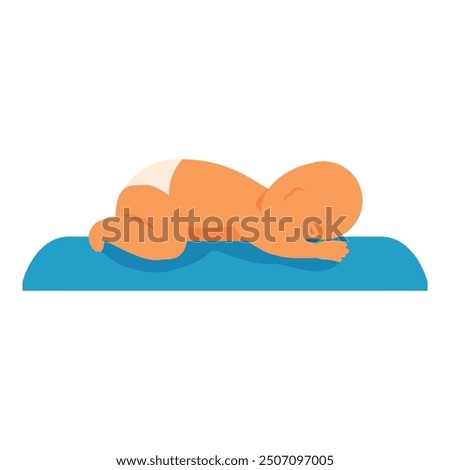 Similar – Image, Stock Photo Baby lying on his back as his doctor examines him during a standard medical checkup