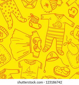 Illustration of baby boyÃ¢Â?Â?s and baby girlÃ¢Â?Â?s clothes