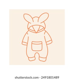 illustration of baby clothes, baby clothes with bunny ears