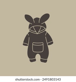illustration of baby clothes, baby clothes with bunny ears
