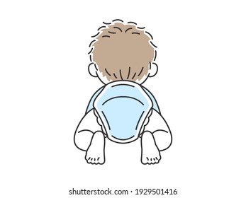 Illustration of a baby crawling.
