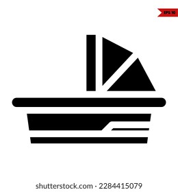 illustration of baby crib glyph icon 