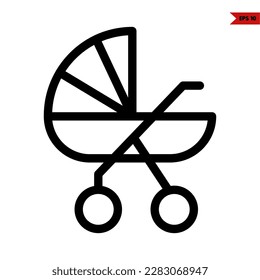 illustration of baby crib line