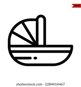 illustration of baby crib line icon