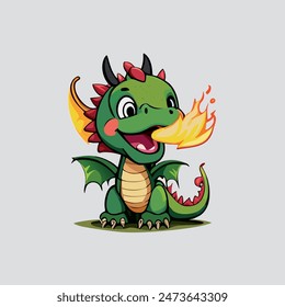 Illustration of a baby dragon in vector format