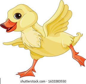 Illustration of baby duck runs