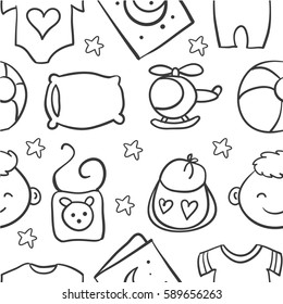 Illustration of baby element doodles