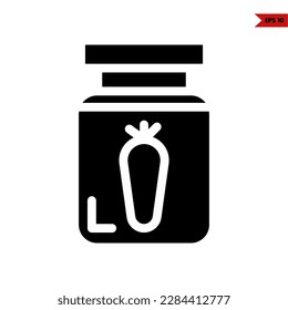 illustration of baby food glyph icon 