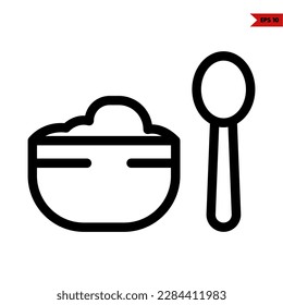 illustration of baby food line icon 