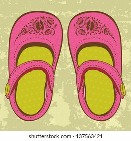 Illustration of baby girl shoes. vector format