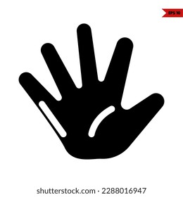 illustration of baby hand glyph icon 