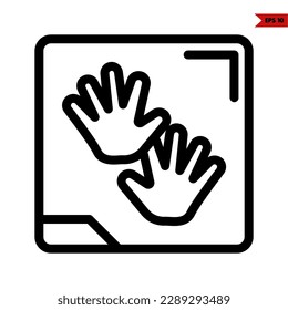 illustration of baby hand line icon 