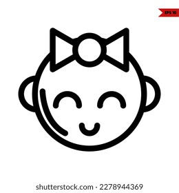 illustration of baby line icon 