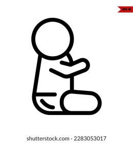 illustration of baby line icon 