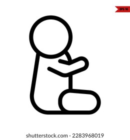 illustration of baby line icon