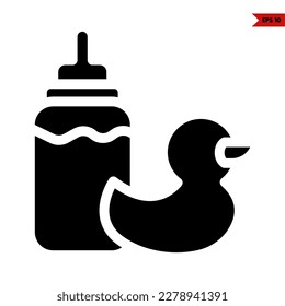illustration of baby pacifier glyph icon 