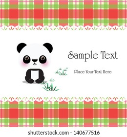 Illustration of baby panda with text