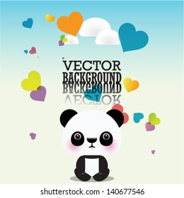 Illustration of baby panda with text
