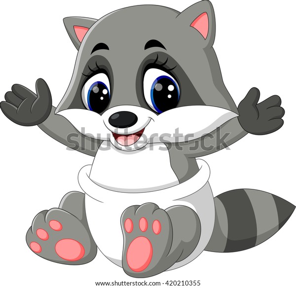 Download Illustration Baby Raccoon Cartoon Stock Vector (Royalty ...