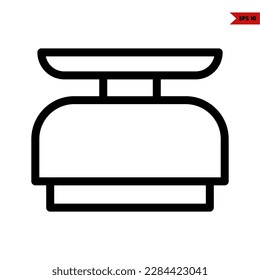 illustration of baby scales line icon
