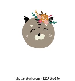 The illustration for baby shower card, greeting and invitation card, wall art.