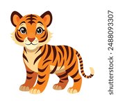 Illustration of Baby siberian tiger Isolated