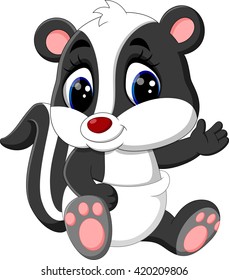 illustration of baby skunk cartoon