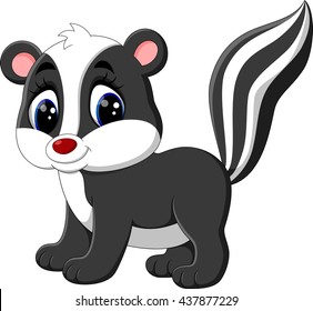 illustration of baby skunk cartoon