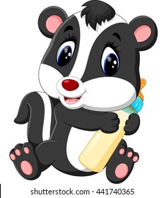 illustration of baby skunk cartoon